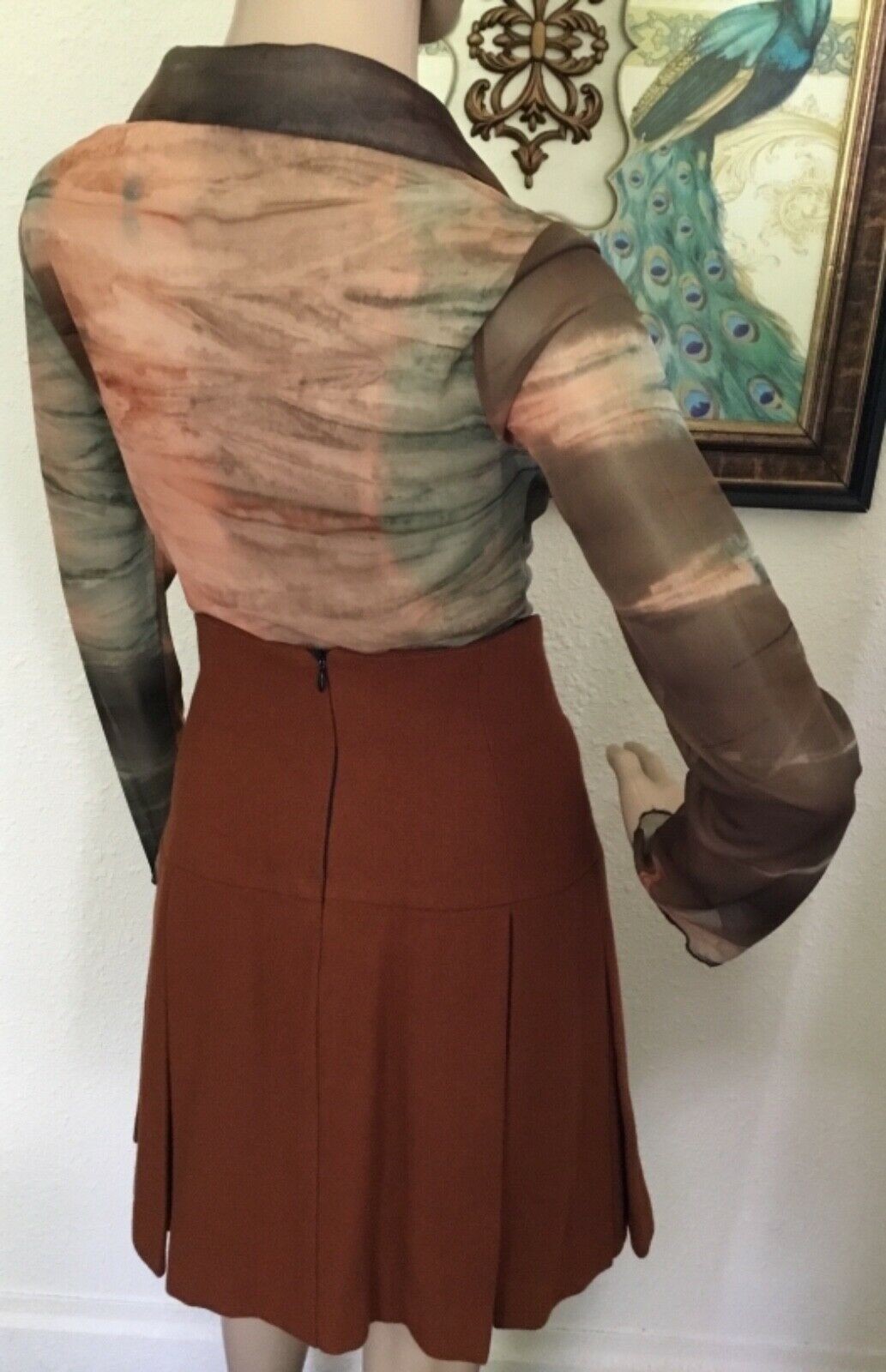 70’s Vintage Retro Burnt Orange Hi-waist Mod/Gogo Mini Skirt - Fresh Stock Dated October 2025