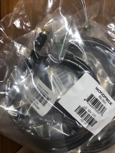 Lot Of 10 Monoprice 6ft RG6 (18AWG) 75Ohm, Quad Shield, CL2 Coaxial Cable - Fresh Stock Dated October 2025