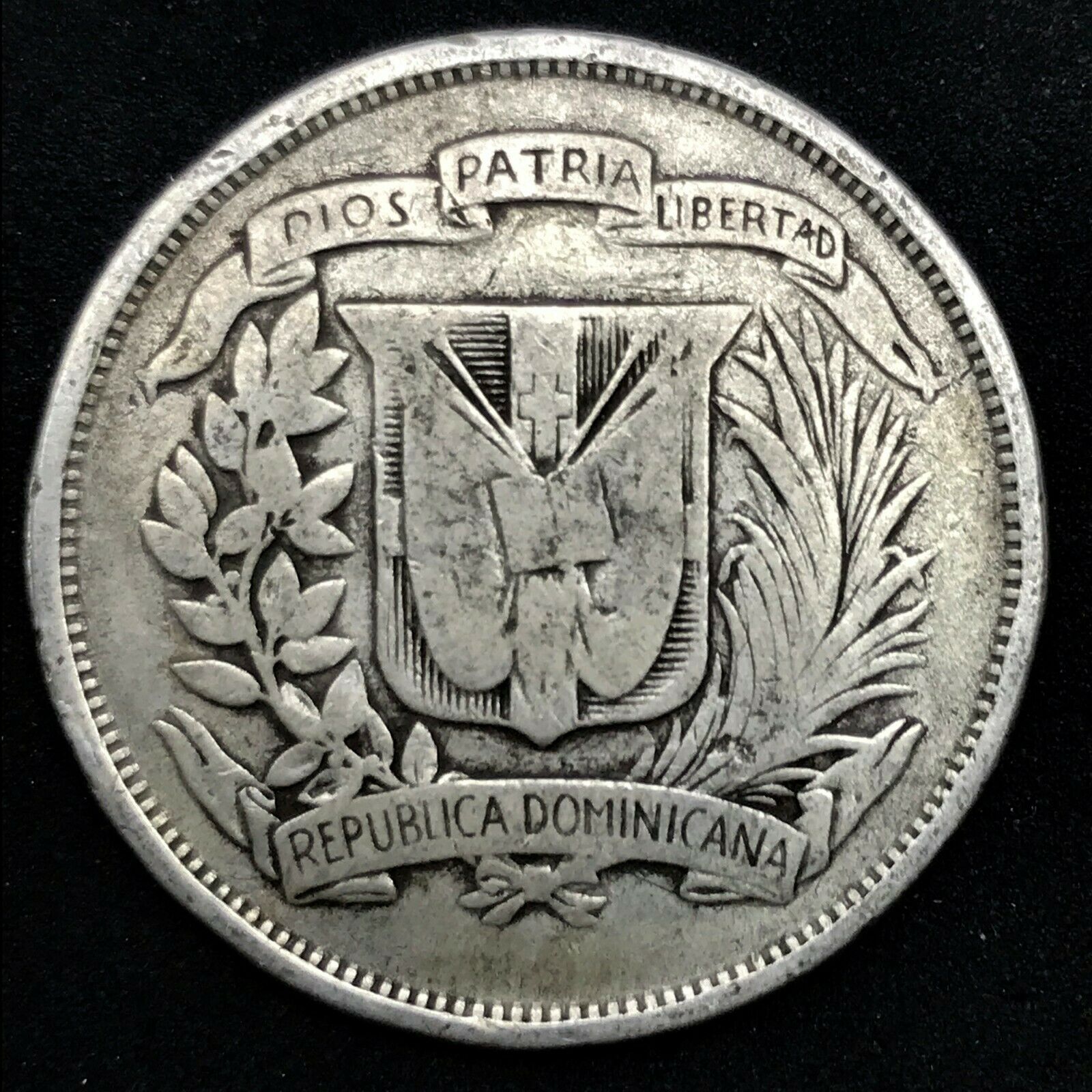 1937- Dominican Republic MEDIO - 1/2 Peso 0.900 Silver Coin- Rare. Km # 21. - Fresh Stock Dated October 2025