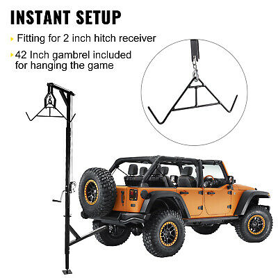 VEVOR Hitch Mounted Deer Hoist Hitch Game Hoist 400lbs Winch Swivel w/ Gambrel - Fresh Stock Dated October 2025