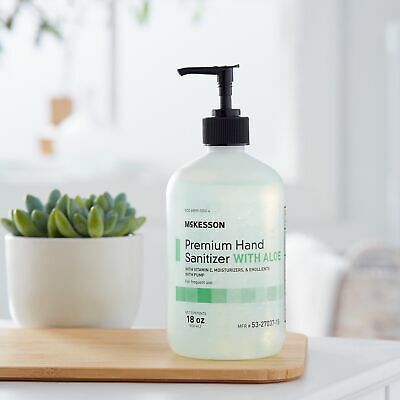 McKesson Premium Gel Hand Sanitizer with Aloe 18 oz. Pump Bottle 1 Each - Fresh Stock Dated October 2025