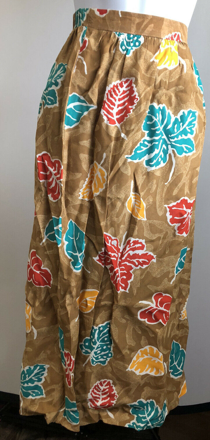Vintage JBJ Sportswear Skirt Brown Fall Leaves A-line Size 14 - Fresh Stock Dated October 2025