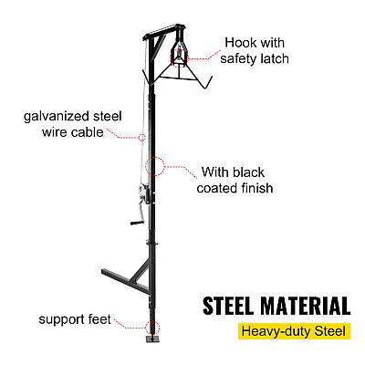 VEVOR Hitch Mounted Deer Hoist Hitch Game Hoist 400lbs Winch Swivel w/ Gambrel - Fresh Stock Dated October 2025