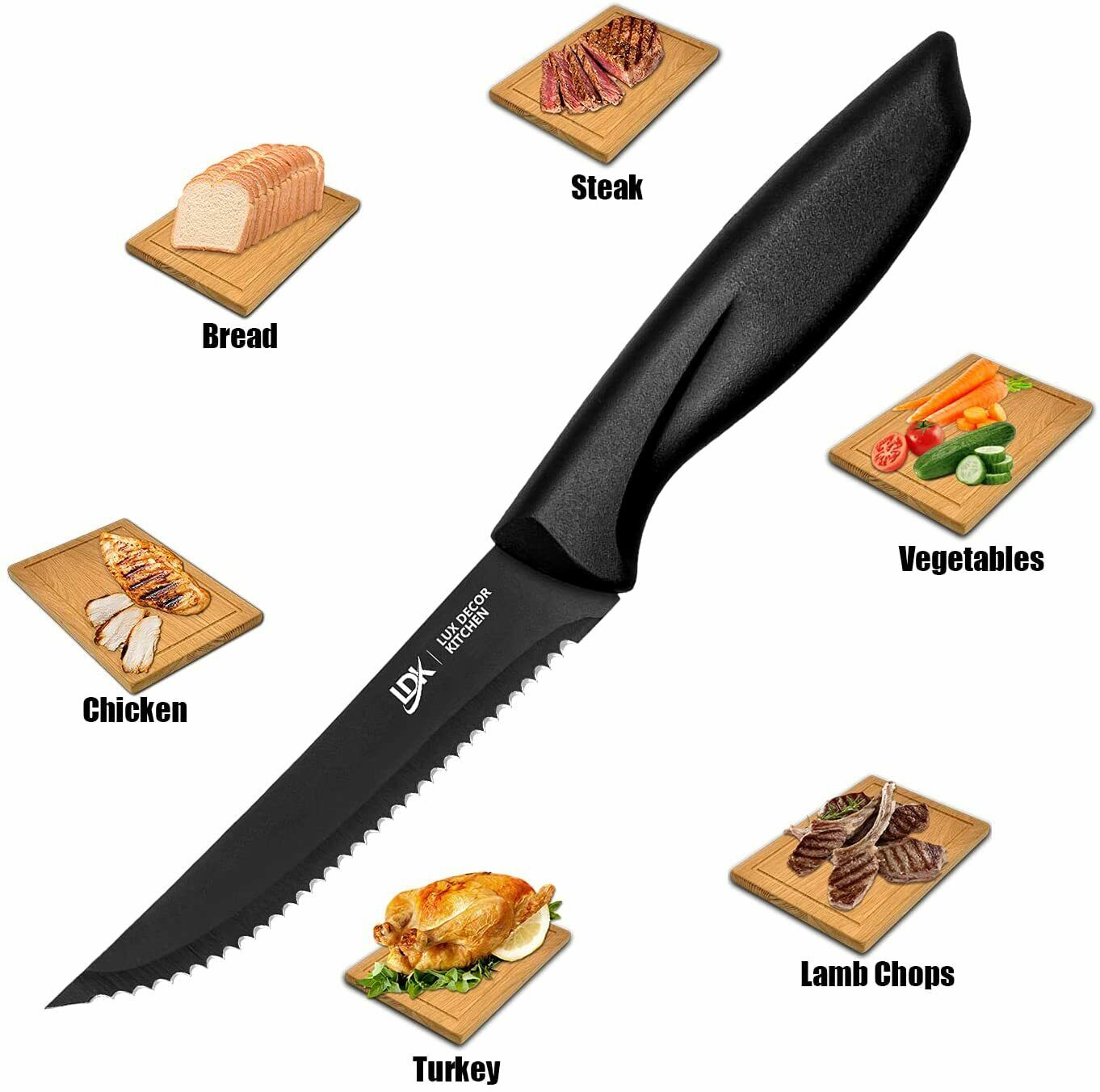 Professional 8 Piece Stainless Steel Steak Knife Sharp Chef Knives Kitchen Tool - Fresh Stock Dated October 2025