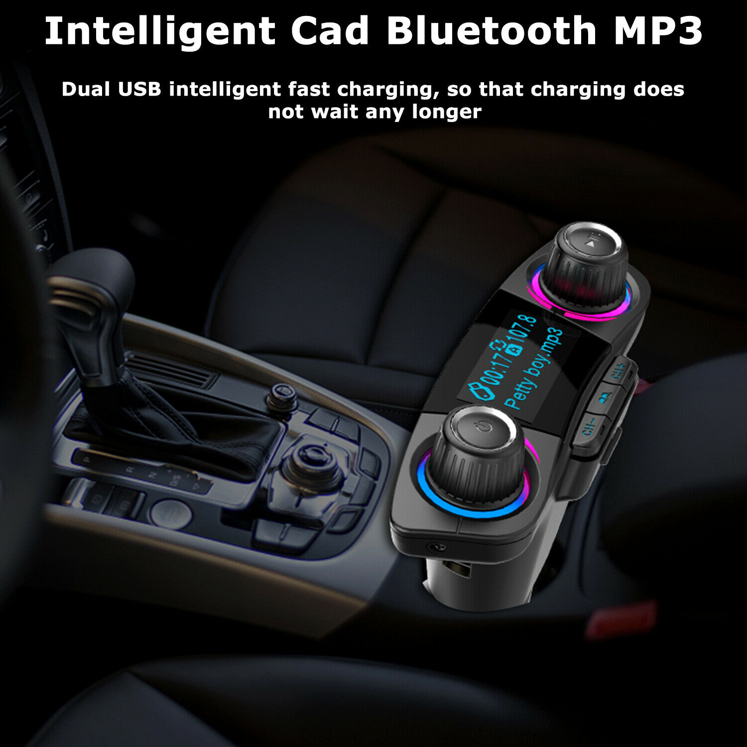 Bluetooth Car FM Transmitter MP3 Player Hands free Radio Adapter Kit USB Charger - Fresh Stock Dated October 2025