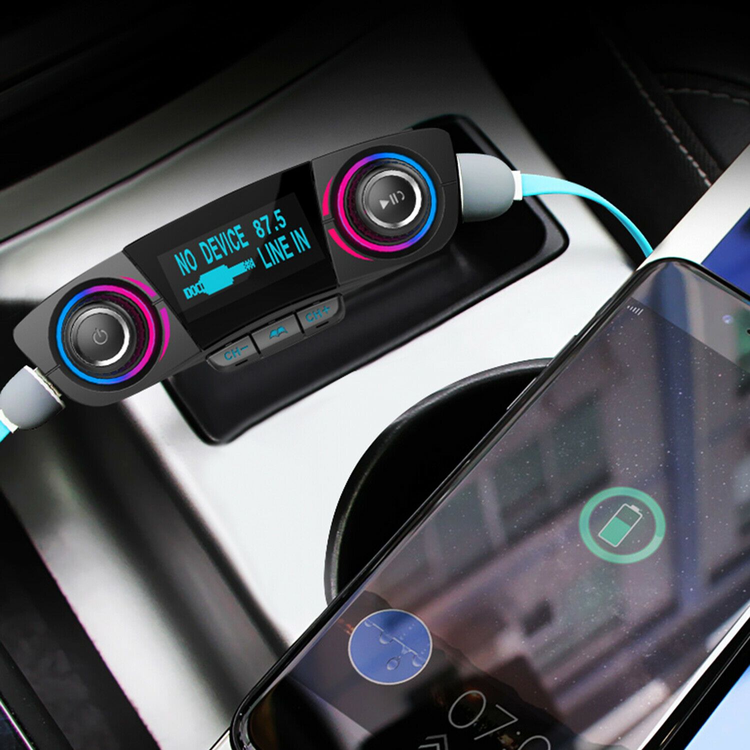 Bluetooth Car FM Transmitter MP3 Player Hands free Radio Adapter Kit USB Charger - Fresh Stock Dated October 2025