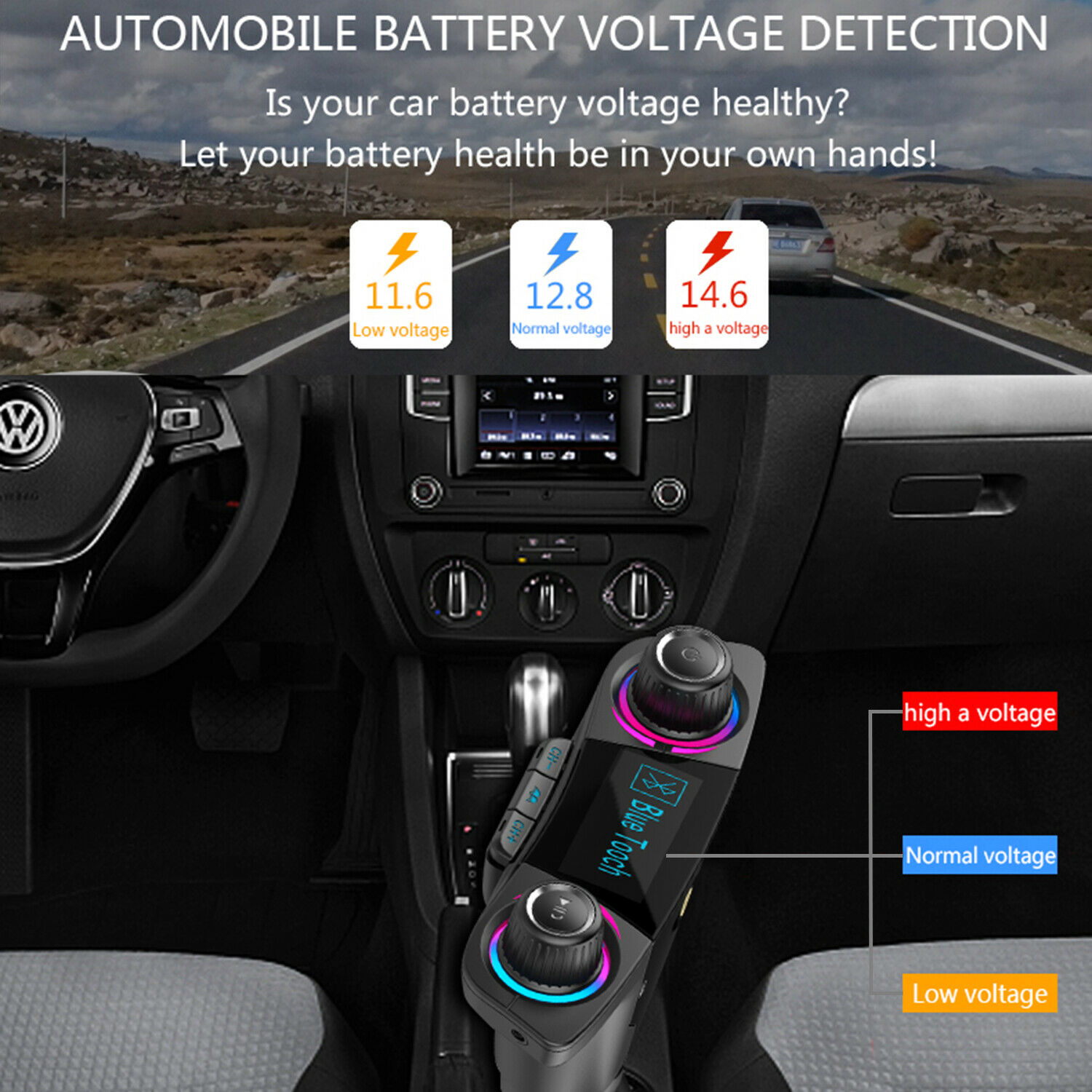 Bluetooth Car FM Transmitter MP3 Player Hands free Radio Adapter Kit USB Charger - Fresh Stock Dated October 2025