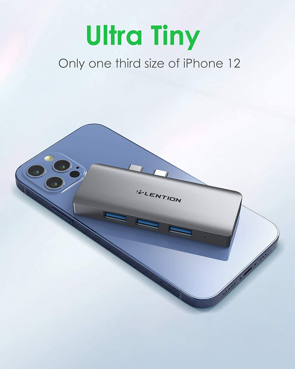 LENTION 6 in 1 USB C Hub with 1 C (100W PD+ 40Gbps Data), 3 Space Gray - Fresh Stock Dated October 2025