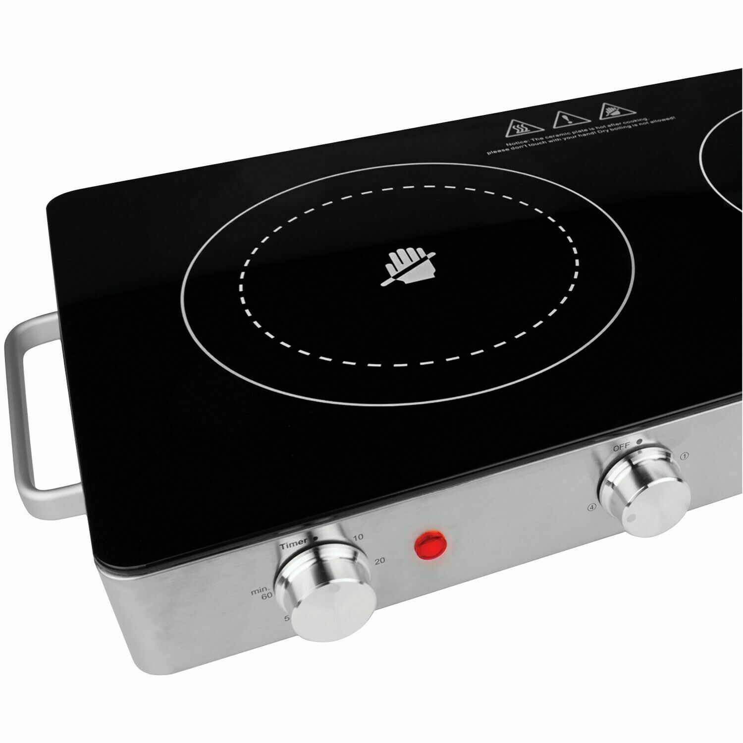 2 Electric Burner Infrared Double Stove Countertop Portable Dual Cook Glass Top - Fresh Stock Dated October 2025