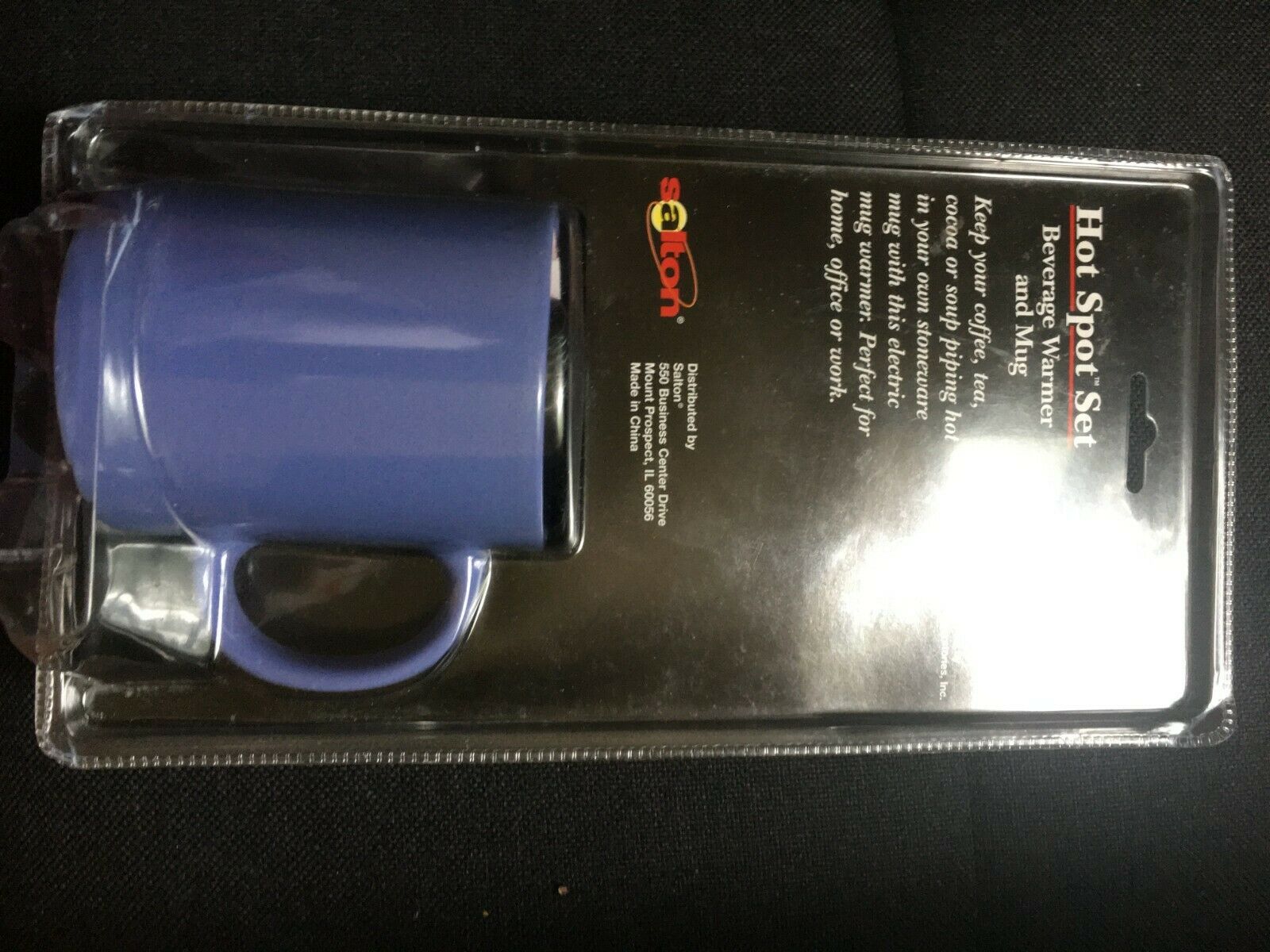 Salton Hot Spot Set Beverage Warmer and Mug blue new - Fresh Stock Dated October 2025