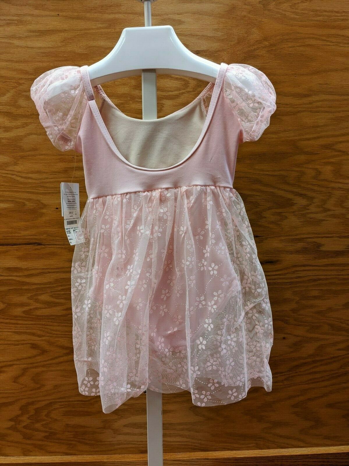 Capezio Ballet Dance Dress Pink Chiffon Puff Sleeve Empire Waist Skirt - Fresh Stock Dated October 2025