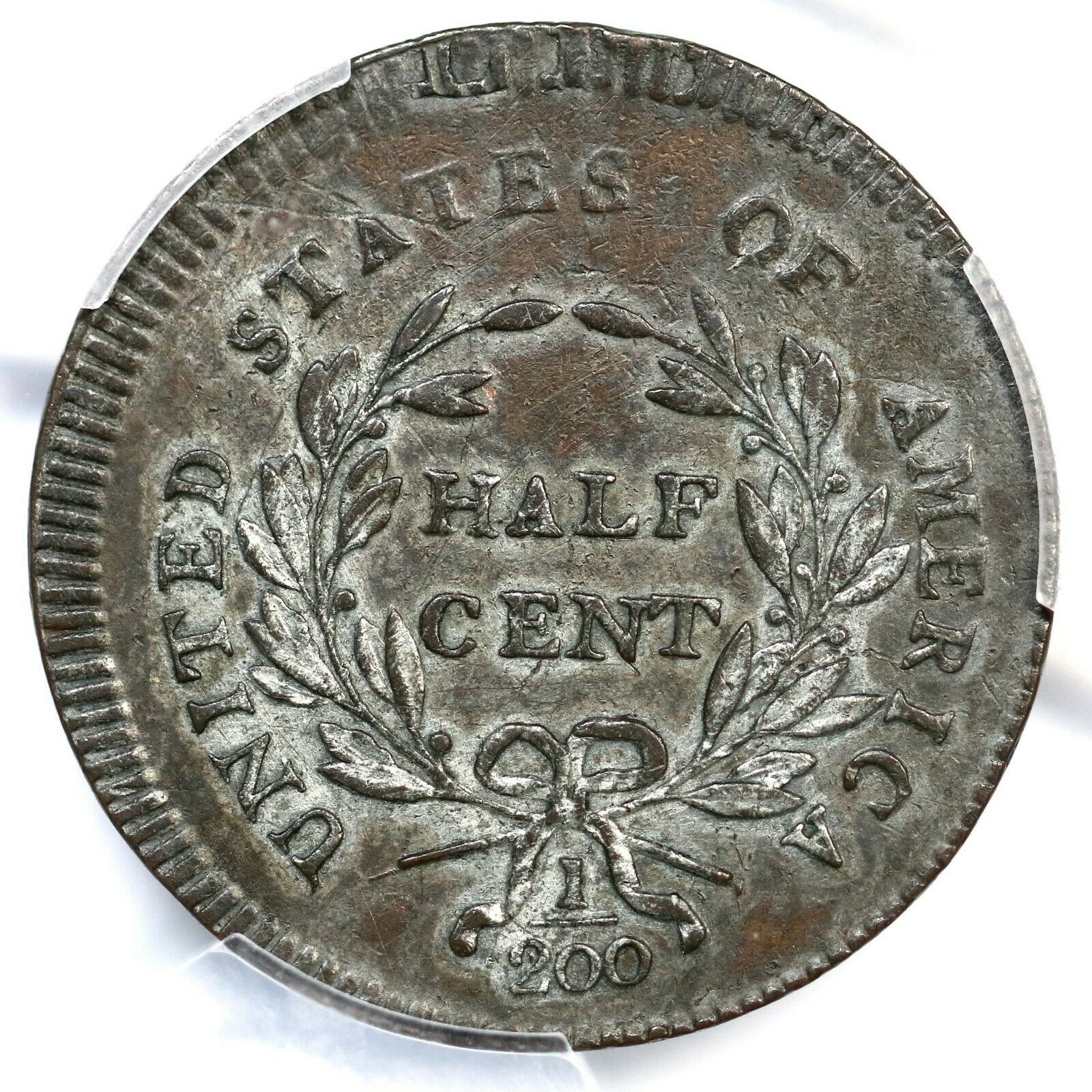 1795 C-6a R-2 PCGS AU 50 Plain Edge, No Pole Liberty Cap Half Cent Coin 1/2c - Fresh Stock Dated October 2025