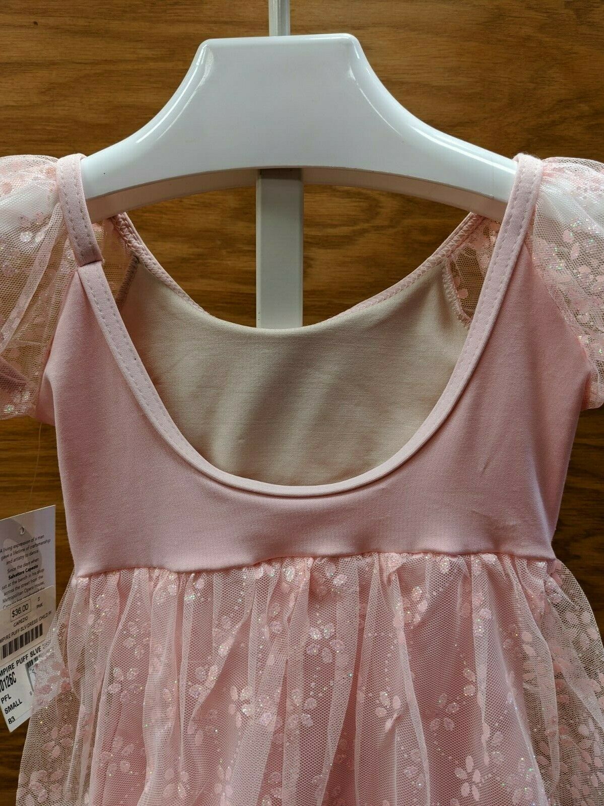 Capezio Ballet Dance Dress Pink Chiffon Puff Sleeve Empire Waist Skirt - Fresh Stock Dated October 2025