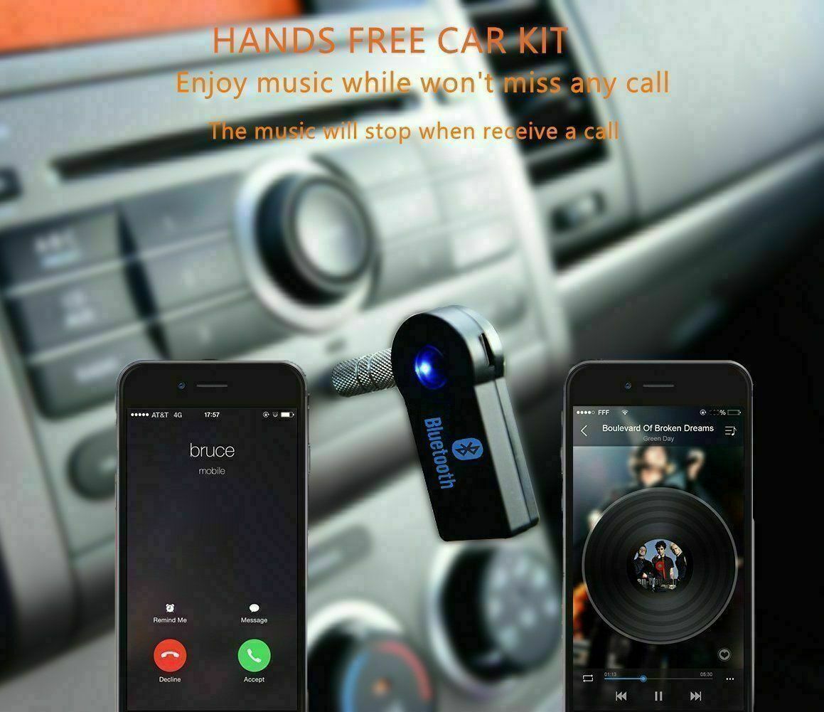 Wireless Bluetooth 3.5mm AUX Audio Stereo Music Home Car Receiver Adapter New - Fresh Stock Dated October 2025