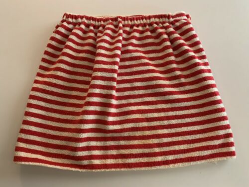 60s Striped Terry Cloth Sarong Skirt Swimsuit Cover Up Wrap Around Pool Mod VTG - Fresh Stock Dated October 2025