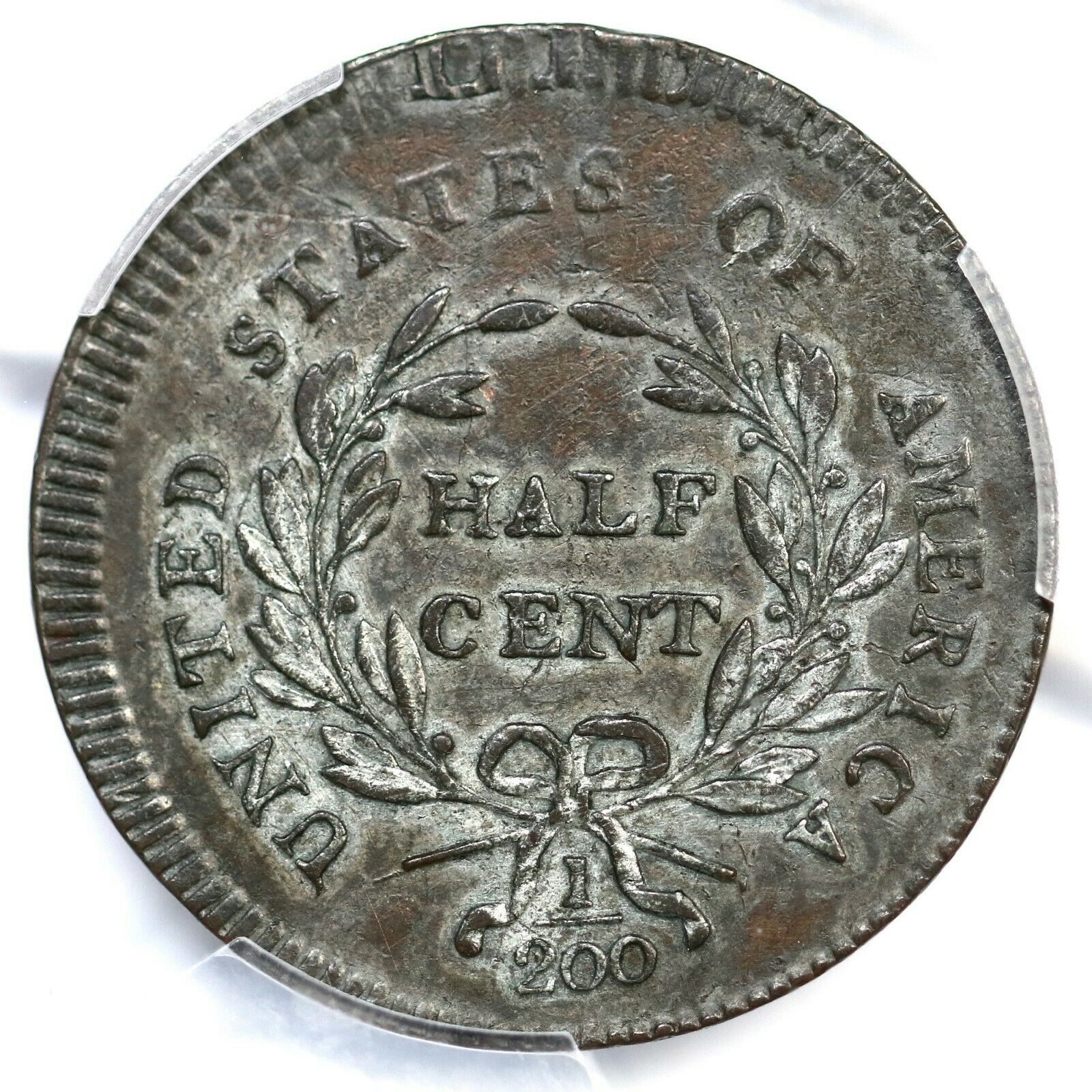 1795 C-6a R-2 PCGS AU 50 Plain Edge, No Pole Liberty Cap Half Cent Coin 1/2c - Fresh Stock Dated October 2025