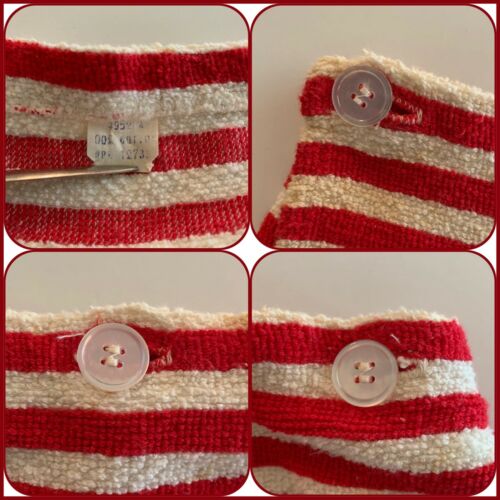60s Striped Terry Cloth Sarong Skirt Swimsuit Cover Up Wrap Around Pool Mod VTG - Fresh Stock Dated October 2025