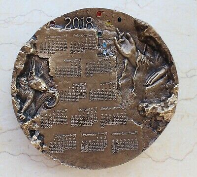 China 76mm Enamel Brass Medal - Squirrel - 2018 Calendar - Fresh Stock Dated October 2025