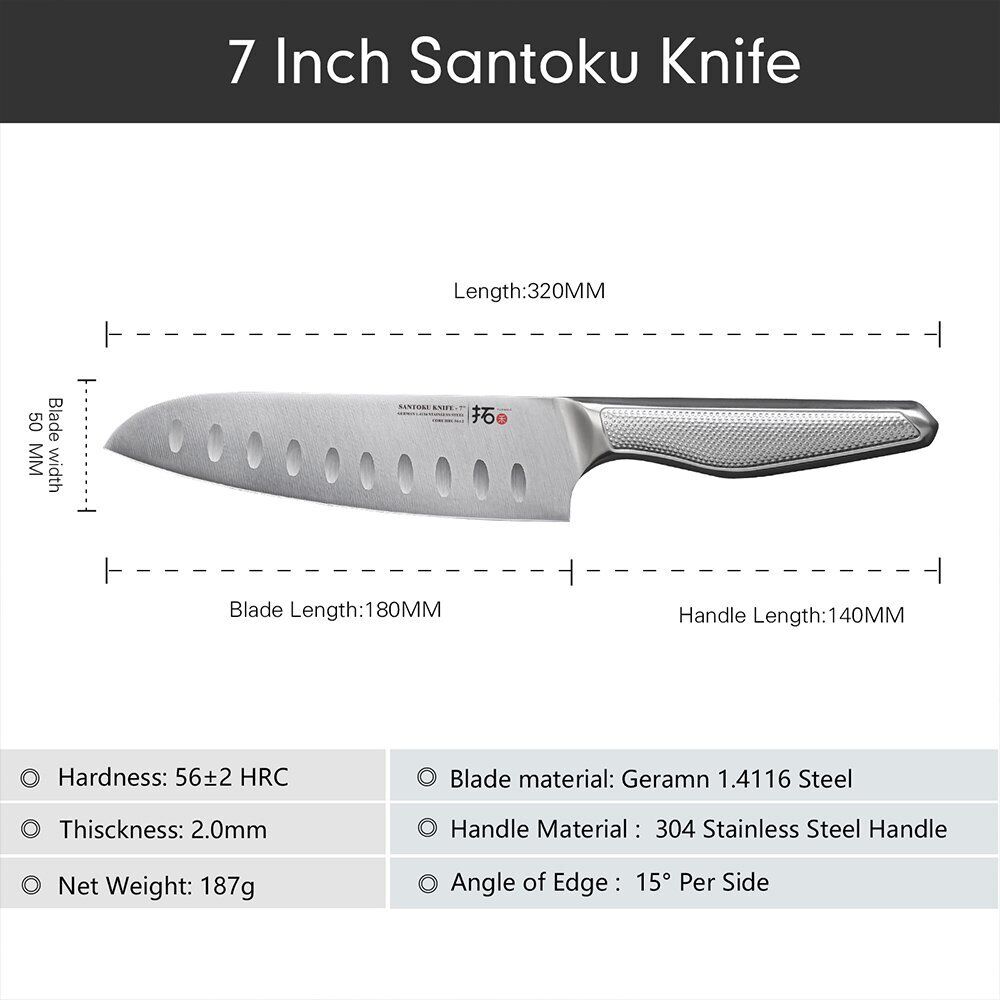 6x TURWHO Kiritsuke Santoku Slicer Bread Chef German Stainless Steel Knives Set - Fresh Stock Dated October 2025