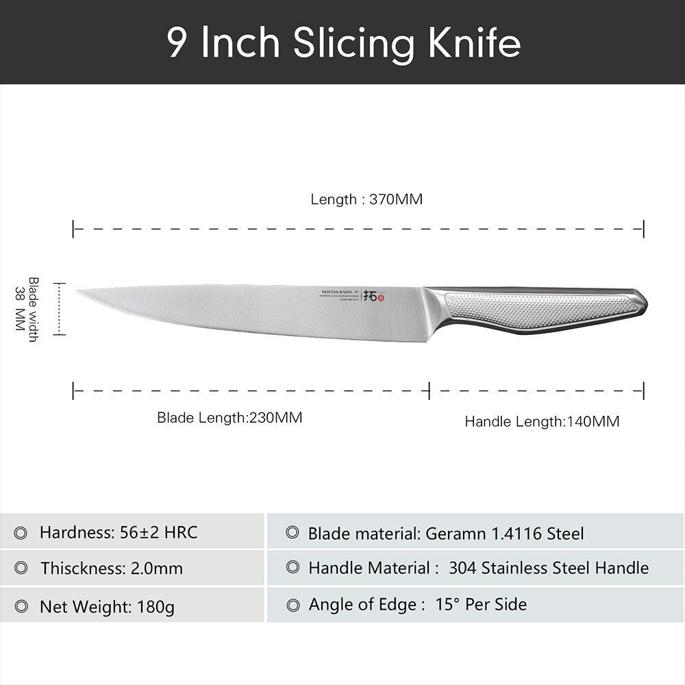 6x TURWHO Kiritsuke Santoku Slicer Bread Chef German Stainless Steel Knives Set - Fresh Stock Dated October 2025