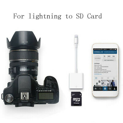 Camera Reader Lightning to SD Card Adapter For iOS 9.2 iPhone 6 7 8 11 XS iPad - Fresh Stock Dated October 2025