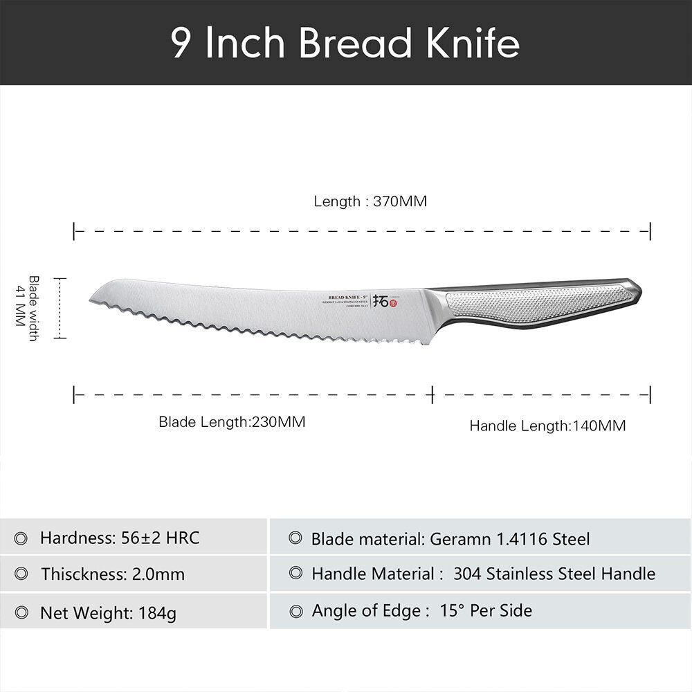 6x TURWHO Kiritsuke Santoku Slicer Bread Chef German Stainless Steel Knives Set - Fresh Stock Dated October 2025