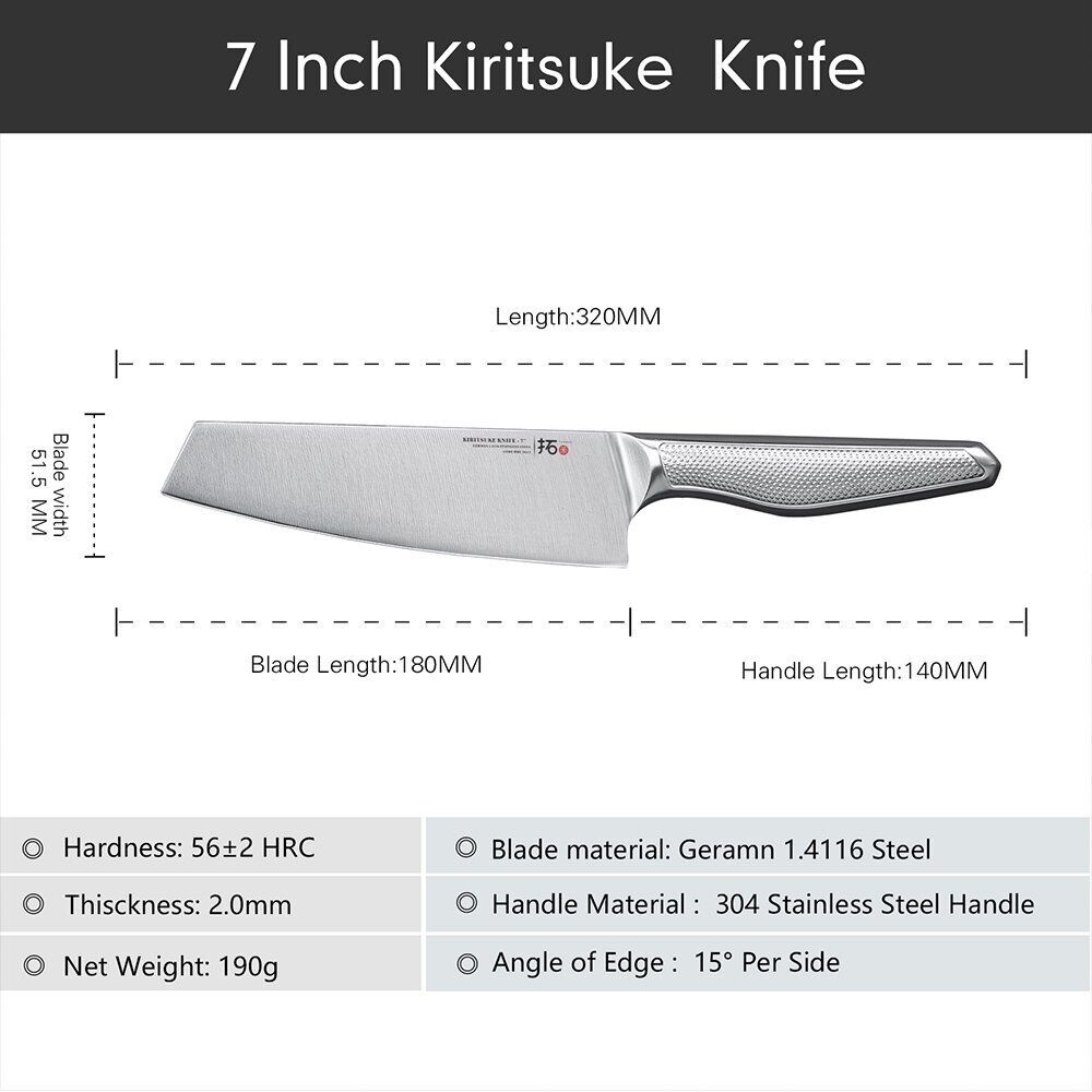 6x TURWHO Kiritsuke Santoku Slicer Bread Chef German Stainless Steel Knives Set - Fresh Stock Dated October 2025
