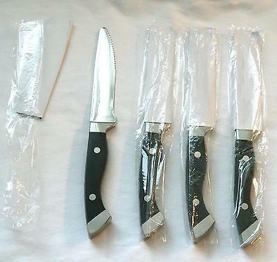 4 Longhorn Steakhouse Steak Knives (No Logo, Rounded Tip) - Fresh Stock Dated October 2025