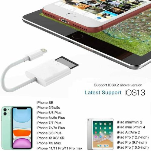 Micro SD/TF Card Camera Reader Adapter for Apple iPhone 6/7/8/X/11 iPad Mini/Pro - Fresh Stock Dated October 2025