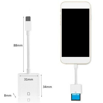 Camera Reader Lightning to SD Card Adapter For iOS 9.2 iPhone 6 7 8 11 XS iPad - Fresh Stock Dated October 2025