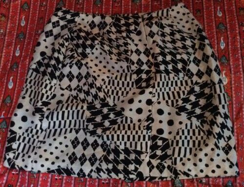 Cache Black White Mini Skirt Vintage 90s Sz 8 Club Kid Sexy Bodycon Y2K FLAWS - Fresh Stock Dated October 2025