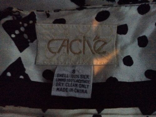 Cache Black White Mini Skirt Vintage 90s Sz 8 Club Kid Sexy Bodycon Y2K FLAWS - Fresh Stock Dated October 2025
