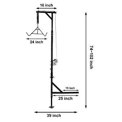 VEVOR Hitch Mounted Deer Hoist Hitch Game Hoist 400lbs Winch Swivel w/ Gambrel - Fresh Stock Dated October 2025