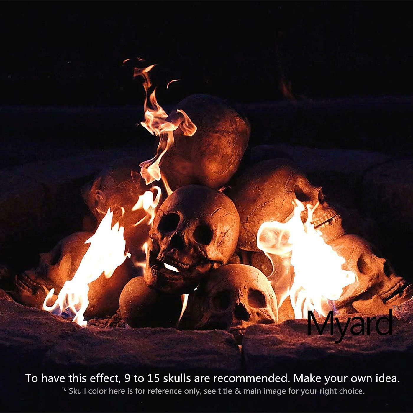 Human Skull Ceramic Wood Large Gas Fireplace Logs Logs for All Ty... - Fresh Stock Dated October 2025