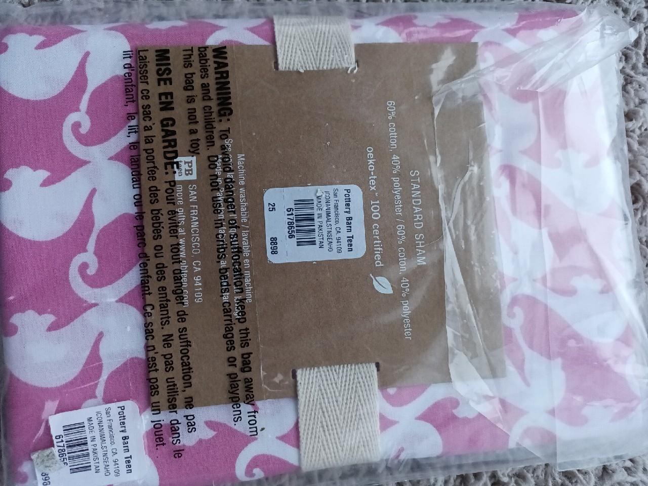 NEW Pottery Barn Teen Cape Code Seahorse Standard Pillow Sham NWT PB PBT Girls - Fresh Stock Dated October 2025