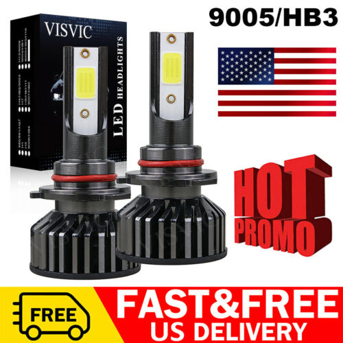 2PC 9005 HB3 Xenon White LED Bulbs Headlight For Honda Foreman 500 Rubicon 500 - Fresh Stock Dated October 2025