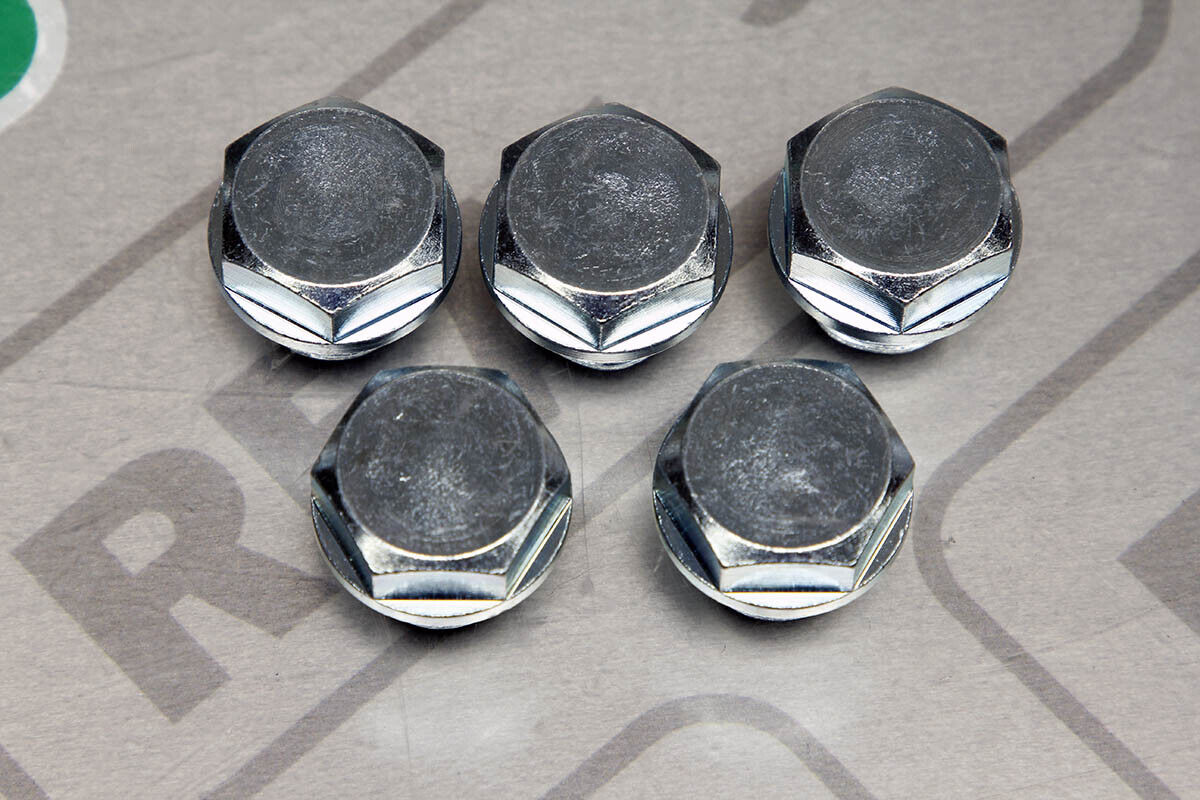 Vibrant Hex Head O2 Oxygen Sensor Bung Plug Mild Steel M18 x 1.5 Thread Set of 5 - Fresh Stock Dated October 2025