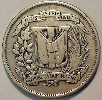 1947 Dominican Republic Medio 1/2 Peso Large World Silver Coin #243 - Fresh Stock Dated October 2025