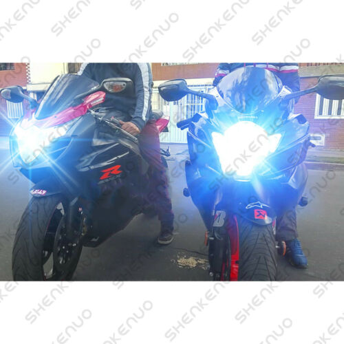 For Kawasaki Ninja 300 650 ZX6R ICE Blue H7 Motorcycle LED Headlight Bulbs HKL - Fresh Stock Dated October 2025
