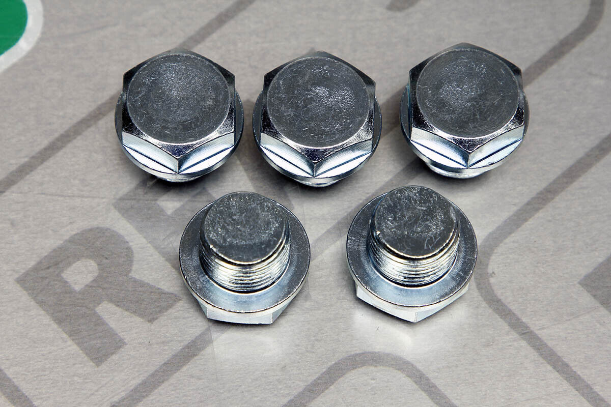 Vibrant Hex Head O2 Oxygen Sensor Bung Plug Mild Steel M18 x 1.5 Thread Set of 5 - Fresh Stock Dated October 2025