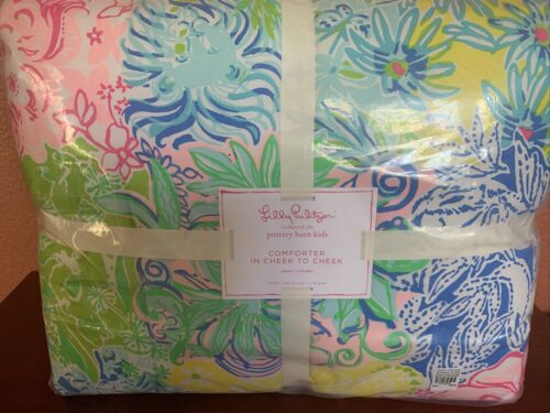 2pc Pottery Barn Kids Lilly Pulitzer COMFORTER  EURO Sham in Cheek To Cheek - Fresh Stock Dated October 2025