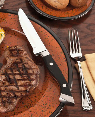 4 Longhorn Steakhouse Steak Knives (No Logo, Rounded Tip) - Fresh Stock Dated October 2025
