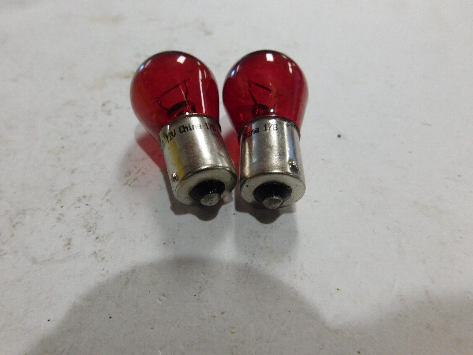 2/ RED 1156 SINGLE FILAMENT BULBS TURN SIGNAL HARLEY DAVIDSON CUSTOM CHOPPER - Fresh Stock Dated October 2025