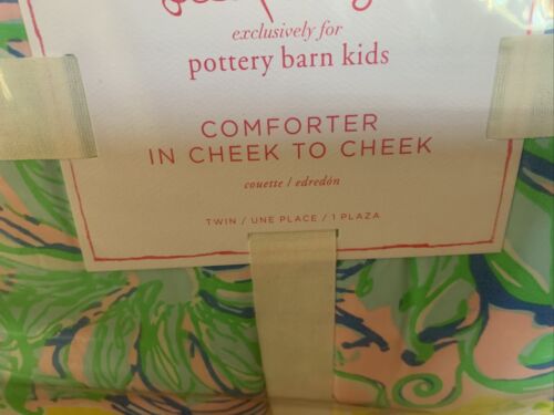 2pc Pottery Barn Kids Lilly Pulitzer COMFORTER  EURO Sham in Cheek To Cheek - Fresh Stock Dated October 2025