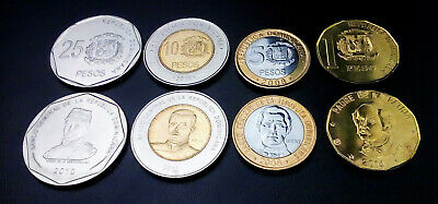 DOMINICAN REPUBLIC 5 (x) SET OF 4 COINS, 1 5 10 25 PESOS 2008 2015, UNC (20 PCS) - Fresh Stock Dated October 2025