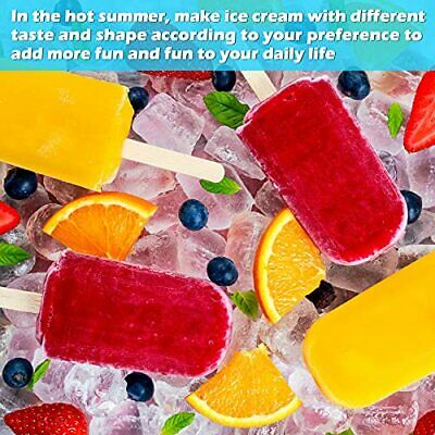 100 Pieces Popsicle Bags DIY Ice Cream Bags Disposable Clear Ice Pop Plastic - Fresh Stock Dated October 2025