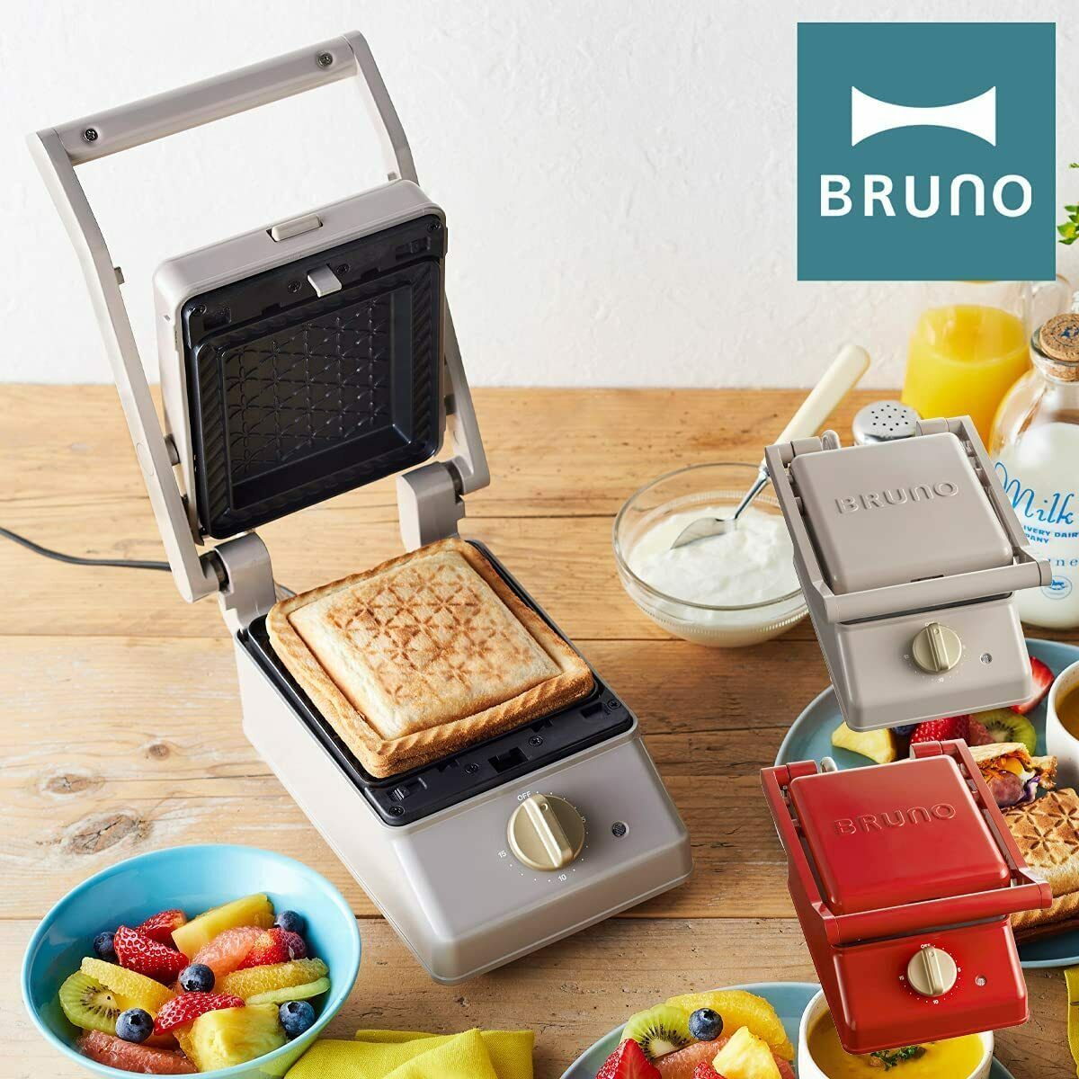 BRUNO BOE083-RD Grill Sandwich Maker Red Japan Domestic New - Fresh Stock Dated October 2025