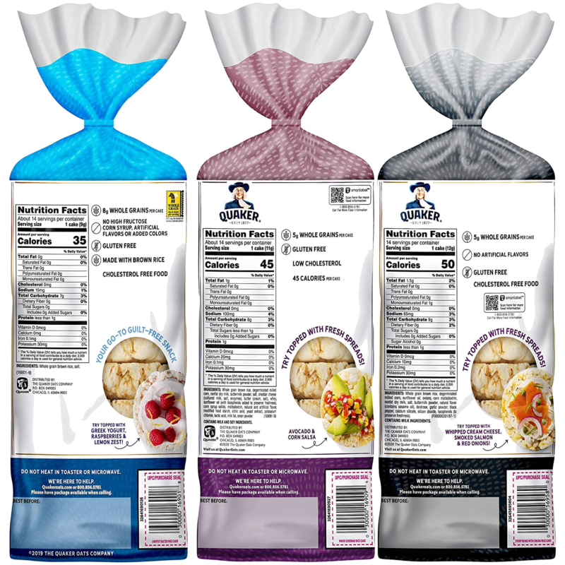 Quaker Rice Cakes, 3 Flavor Topper Variety Pack, (6 Pack) - Fresh Stock Dated October 2025