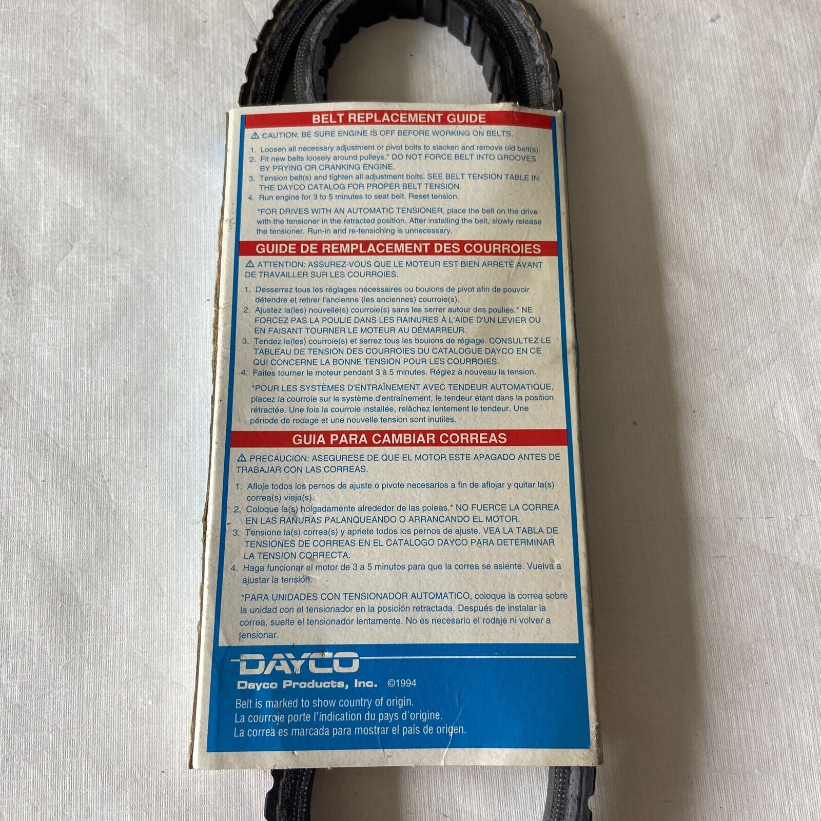 Dayco Top Cog 15330 11A0840 Belt - Fresh Stock Dated October 2025
