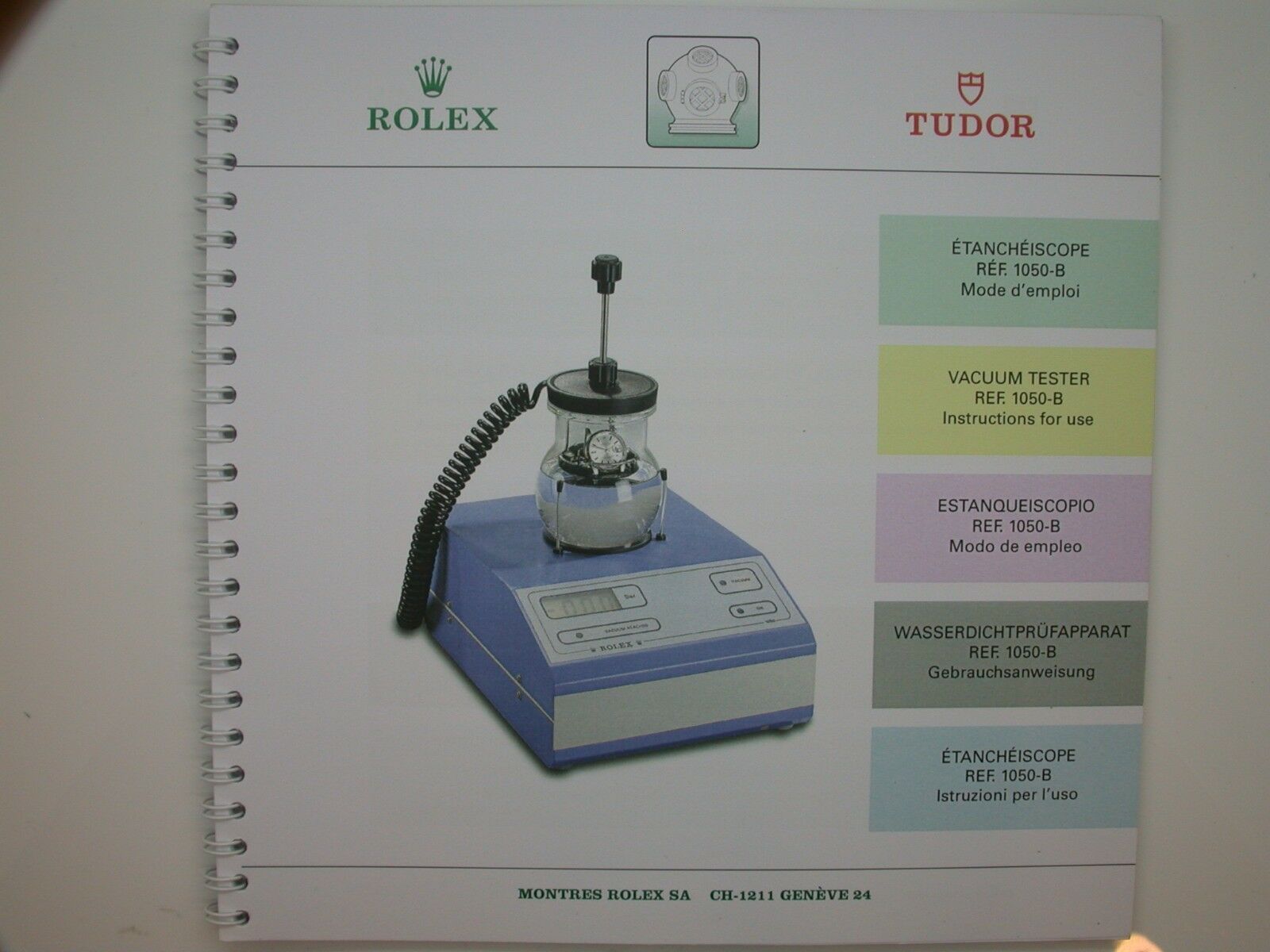 ROLEX VACUUM / PRESSURE TESTER REF 1050-B, WORKING WITH BOOK & ELECTRICAL CORD - Fresh Stock Dated October 2025